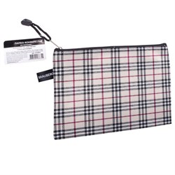 Папка-конверт на молнии МАЛОГО ФОРМАТА (238х180 мм), А5, ткань в клетку, BRAUBERG "Checked", 223893 - фото 13569358