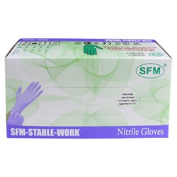 Перчатки нитриловые смотровые SFM Stable-Work/SUPERSOFT N 135, Германия, 50 пар (100 штук), размер 6-7, S (малый) - фото 13571329