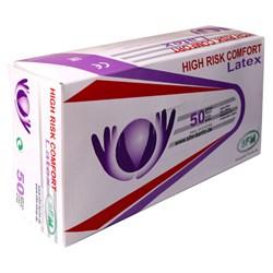 Перчатки латексные смотровые особо прочные SFM HIGH RISK COMFORT, Германия, 25 пар (50 штук), размер 9-10, XL (очень большой) - фото 13571346