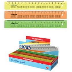 Линейка пластиковая 20 см, ERICH KRAUSE "NEON", с таблицей умножения, ассорти, 57851 - фото 13573198