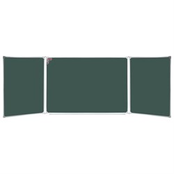 Доска для мела магнитная 3-х элементная 100х150/300 см, 5 рабочих поверхностей, зеленая, BS, ТЭ-300М - фото 13583229