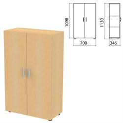 Шкаф закрытый "Канц", 700х350х1130 мм, цвет бук невский (КОМПЛЕКТ) - фото 13583822