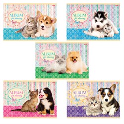 Альбом для рисования, А4, 40 листов, обложка картон, HATBER, 205х290 мм, "Маленькие друзья", 004128, 40А4В - фото 13587946