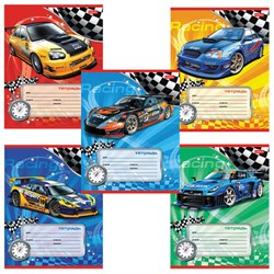 Тетрадь 12 л., HATBER, косая линия, обложка картон, "Спортивные авто" (микс в спайке), 013954, 12Т5В6 - фото 13588137