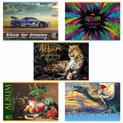 Альбом для рисования, А4, 40 л., скоба, обложка картон, HATBER, 205х290 мм, "Ассорти_Выпуск №2", 074748, 40А4В - фото 13588310