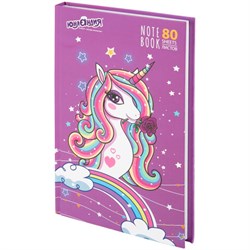 Блокнот А5 134х206 мм, 80 л., твердый, клетка, выборочный лак, ЮНЛАНДИЯ, "Единорог", 111616 - фото 13588590