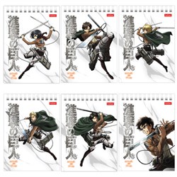 Блокнот МАЛЫЙ ФОРМАТ А6 110х145 мм, 40 л., гребень, лакированный, клетка, HATBER "Атака Титанов", 083956, 40Б6В1гр - фото 13589068