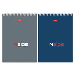 Блокнот А5 145х205 мм, 80 л., гребень, картон, жесткая подложка, клетка, HATBER, "INSIDE" ("Офисный"), 004881, 80Б5В1гр - фото 13589229