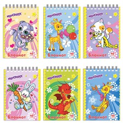 Блокнот МАЛЫЙ ФОРМАТ А7 75х105 мм, 40 л., гребень, картон, клетка, ЮНЛАНДИЯ, "Мультяшки", 129860 - фото 13589351