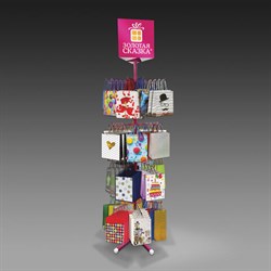 Стойка для пакетов напольная ЗОЛОТАЯ СКАЗКА, 212х60 см, 4 вращающихся ряда, 30 крючков, 504997 - фото 13590050