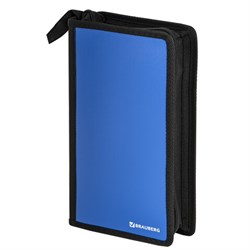 Портмоне для CD/DVD BRAUBERG на 96 дисков, обложка пластиковая, синий, 510091 - фото 13590109