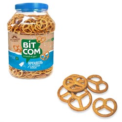 Крендель СЕМЕЙКА ОЗБИ с морской солью, 450 г, пластиковая банка, 1485 - фото 13591716