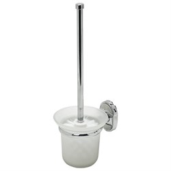 Ершик для унитаза подставка из толстого стекла, крепление к стене, хромированная сталь, LAIMA, 607425 - фото 13599652