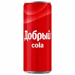 Напиток газированный ДОБРЫЙ КОЛА, 0,33 л, железная банка, 2412101 - фото 13645578