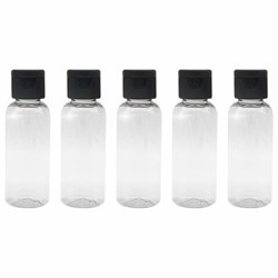 Дорожный набор флаконов в косметичке с наклейками, 5х50 мл, цвет черный, DASWERK (ДАСВЕРК), 609306 - фото 13652355