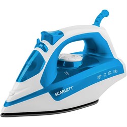 Утюг SCARLETT SC-SI30P17, 2200 Вт, антипригарное покрытие, антинакипь, самоочистка, белый/синий - фото 13658600