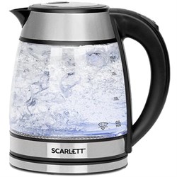 Чайник SCARLETT SC-EK27G54, 1,7 л, 1800 Вт, закрытый нагревательный элемент, стекло, стальной - фото 13666248