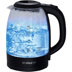 Чайник SCARLETT SC-EK27G11, 1,7 л, 2200 Вт, закрытый нагревательный элемент, стекло, черный - фото 13666251