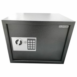 Сейф мебельный DASWERK (ДАСВЕРК) SC-300EL (300х380х300 мм), электронный замок, графит, 291346 - фото 13681157