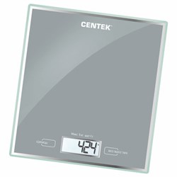 Весы кухонные CENTEK CT-2462 SILVER, электронный дисплей, max вес 5 кг, тарокомпенсация, стекло, CT-2462 Silver - фото 13681251