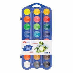 Краски акварельные "Я - Художник!", медовые, 24 цвета, круглые кюветы, Невская Палитра, 227421539 - фото 13686930