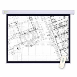 Экран Cactus Motoscreen CS-PSM-180x180, 180x180 см, 1:1, настенно-потолочный моторизованный, белый - фото 13695046