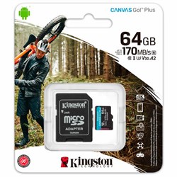 Карта памяти microSDXC 64 ГБ, KINGSTON Canvas Select Plus, UHS-I, 100 Мб/с (class 10), SDCS2/64GBSP - фото 13695248