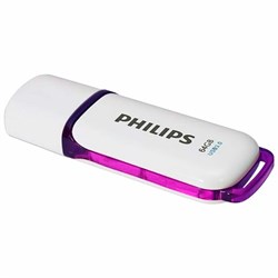 Флеш-диск 64 GB PHILIPS SNOW, разъем USB 3.0, фиолетовый, FM64FD75B/97 - фото 13695271