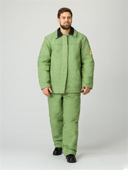 Костюм сварщика зимний 1 кл.защиты (тк.Брезент,480), хаки - фото 13699350