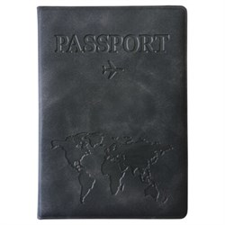 Обложка для паспорта "Passport Map", мягкая экокожа, графитовая, STAFF, 238875 - фото 13701071