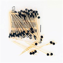 Пики для канапе бамбуковые "Жемчужина Черная", 12 см, 100 шт., КП, 138292 - фото 13701555