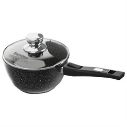 Ковш 1,7 л, съемная soft-touch ручка, жаропрочная стеклянная крышка, антипригарное покрытие, МЕЧТА "Гранит Black", 082802 - фото 13701572