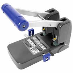 Дырокол металлический МОЩНЫЙ BRAUBERG "EXTRA Heavy duty", до 110 листов, черно-синий, 272721 - фото 13705616