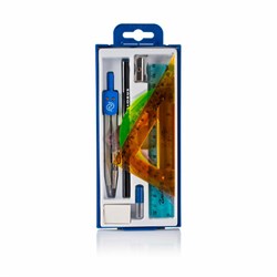 Чертежный набор 9 предметов, пластиковый пенал с европодвесом, РОССИЯ, GLOBUS, НЧ9-40-60 - фото 13705642