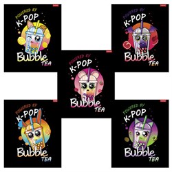 Тетрадь А5, 48 л., HATBER скоба, клетка, глянцевая ламинация, "Bubble tea" (микс в спайке), 089457, 48Т5лВ1 - фото 13705813