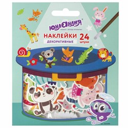 Наклейки из EVA "Зверушки", 24 штуки, ассорти, ЮНЛАНДИЯ, 662686 - фото 13706338