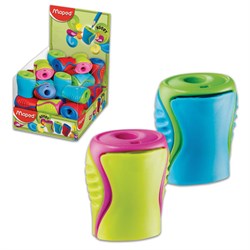 Точилка MAPED (Франция) "Boogy", с контейнером, двухцветная, ассорти, дисплей, 063311 - фото 13711085