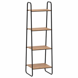 Стеллаж на металлокаркасе "Скандинавия-14", 450х385х1470 мм, 4 полки ЛДСП, черный/дуб, CТCП14 Ч - фото 13711147