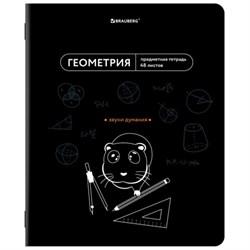 Тетрадь предметная МЕМЫ 48 л., TWIN-лак, ГЕОМЕТРИЯ, клетка, подсказки, BRAUBERG, 405101 - фото 13711177