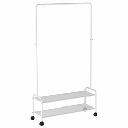 Вешалка для плечиков "Валенсия-32М", 1620х915х300 мм, 2 полки, передвижная, металл, белая, ВГВ32М Б - фото 13711309