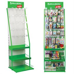Стойка для размещения товара напольная BRAUBERG KIDS, 205x60x50 см, 25 крючков, 3 полки, 506321 - фото 13713281