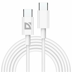 Кабель USB Type-C-Type-C, 30 Вт, белый, 2 м, DEFENDER F182, 87537 - фото 13713287