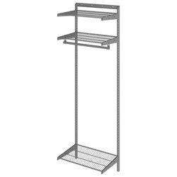 Гардеробная система BASIC G60, 2050х640х450 мм, 3 полки, 1 штанга, графит, S70299913515 - фото 13715071