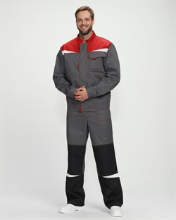 Костюм Строй-2 CH МВО (тк.Смесовая,280) п/к, т.серый/красный/черный - фото 13740755