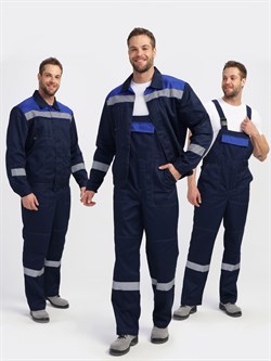 Костюм Лигор-2 Премиум СОП (тк.Смесовая,240) п/к, т.синий/васильковый - фото 13740874