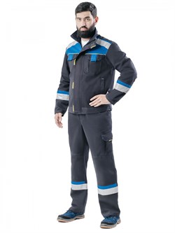 Костюм Бостон (тк.Саржа,320) брюки, т.синий/васильковый - фото 13741123