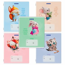 Тетрадь 12 л. BRAUBERG клетка, обложка картон, FUNNY ANIMALS, 107277 - фото 13742842