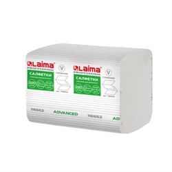 Салфетки бумажные для диспенсера системы N4 КОМПЛЕКТ 15 пачек х 220 шт., LAIMA ADVANCED, 21х16,2 см, 2-слойные, 116662 - фото 13743156
