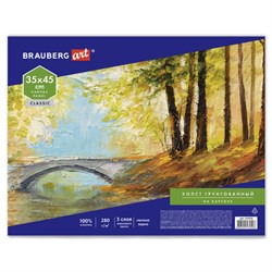 Холст на картоне BRAUBERG ART CLASSIC, 35х45 см, грунтованный, 100% хлопок, мелкое зерно, 191020 - фото 13743674
