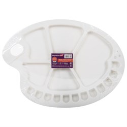 Палитра художественная пластиковая овальная 34х25 см, 17 ячеек, BRAUBERG ART DEBUT, 192230 - фото 13743774